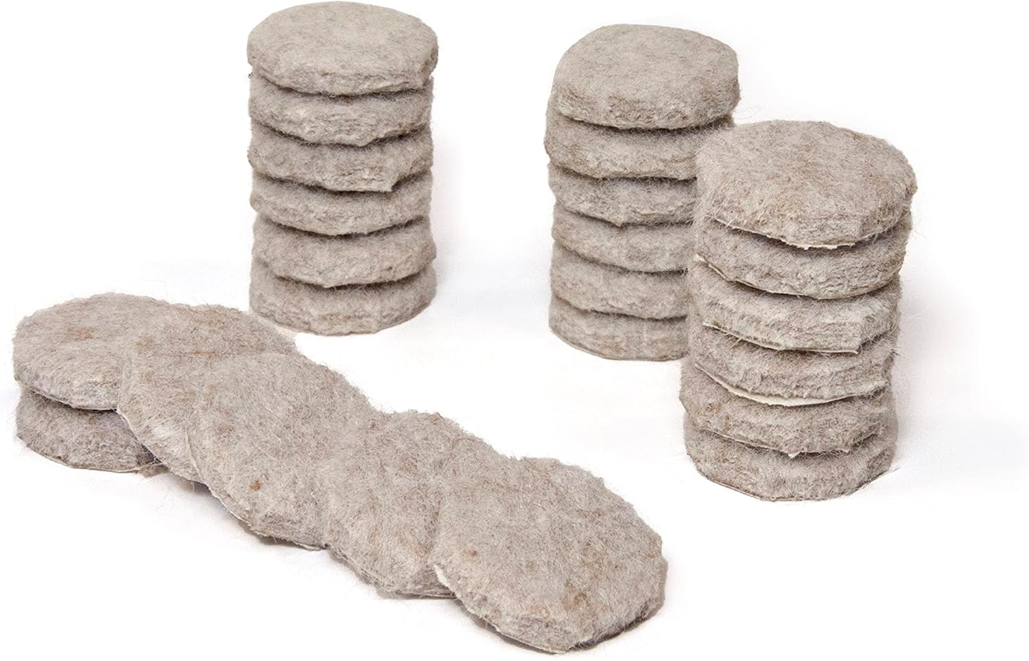 Self-Stick Felt Floor Savers Round, Beige, 19 mm (Pack of 24)
