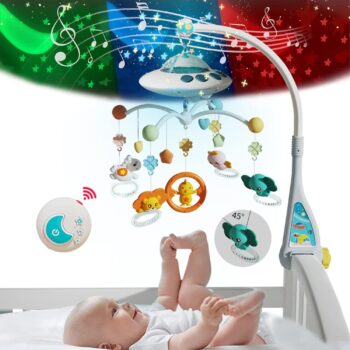 Baby Musical Crib Mobile,Crib Mobile Arm Holder with Night Lights and Relaxing