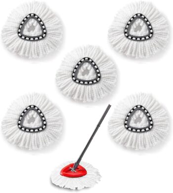 5 Pack Mop Replacement Heads, Spin Mop Replacement Head Mop Refill Compatible