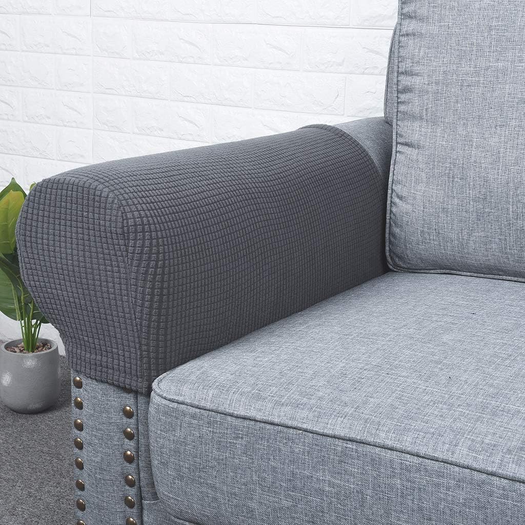 1 Pair Sofa Arm Slipcovers Elastic Sofa Armrest Protectors Removable - Image 3