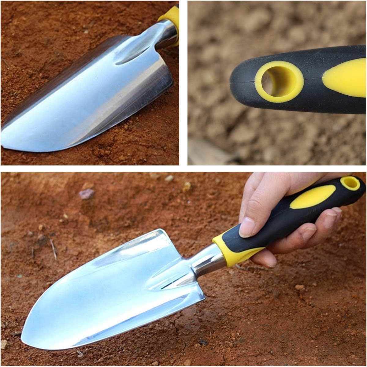Garden Shovel Trowel, Hand Shovel Soft Rubberized Non-Slip Handle - Image 5