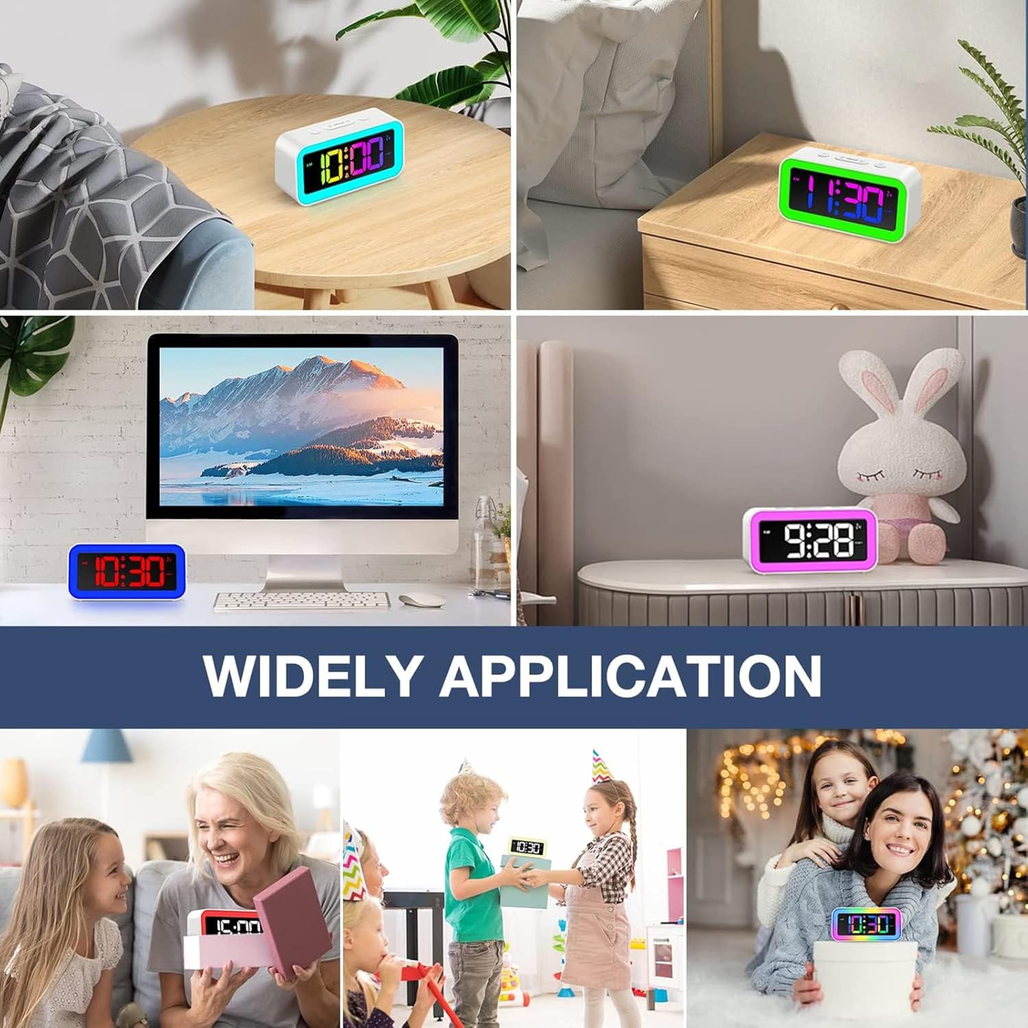RGB Alarm Clock with Smart Night Light, Adjustable Brightness, Dual Alarm,Sound - Image 9