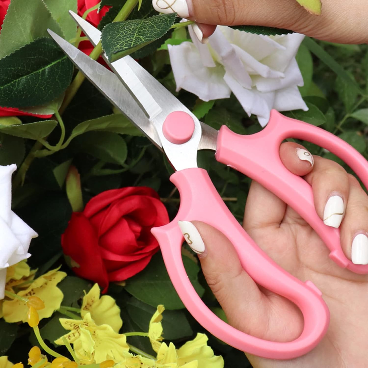 Garden Scissors, 2Pcs Pink Floral Shears, Flower Scissors with 2 Different - Image 4