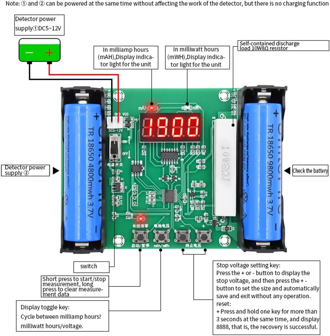 18650 Lithium Battery Capacity Tester Module High Precision XH-M240 True - Image 7