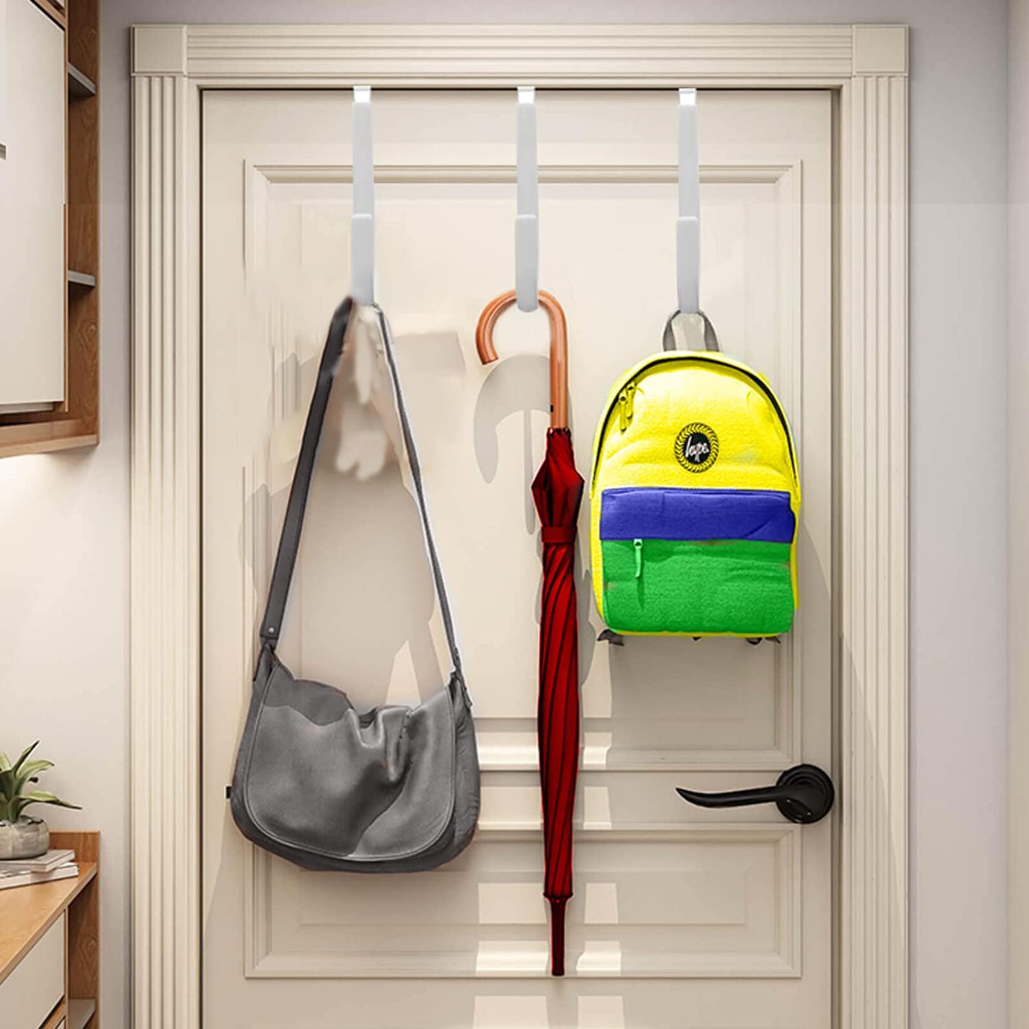 8 Pack Over The Door Hooks, Door Hangers Hooks with Rubber Prevent Scratches - Image 3