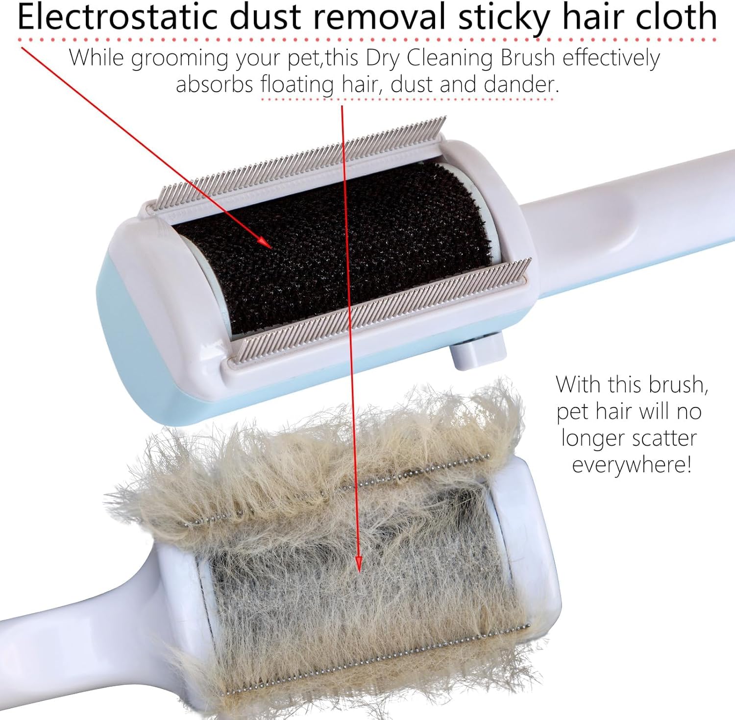 Cat Brush for Grooming, Cat Hair Brush no with Water, Cat Sticky Brush - Image 3