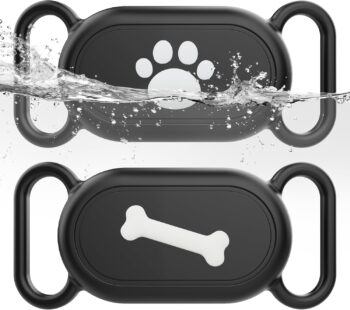 Dog Collar Holder(2 Pack) for Galaxy Smarttag2, Waterproof Silicone Case for Pet