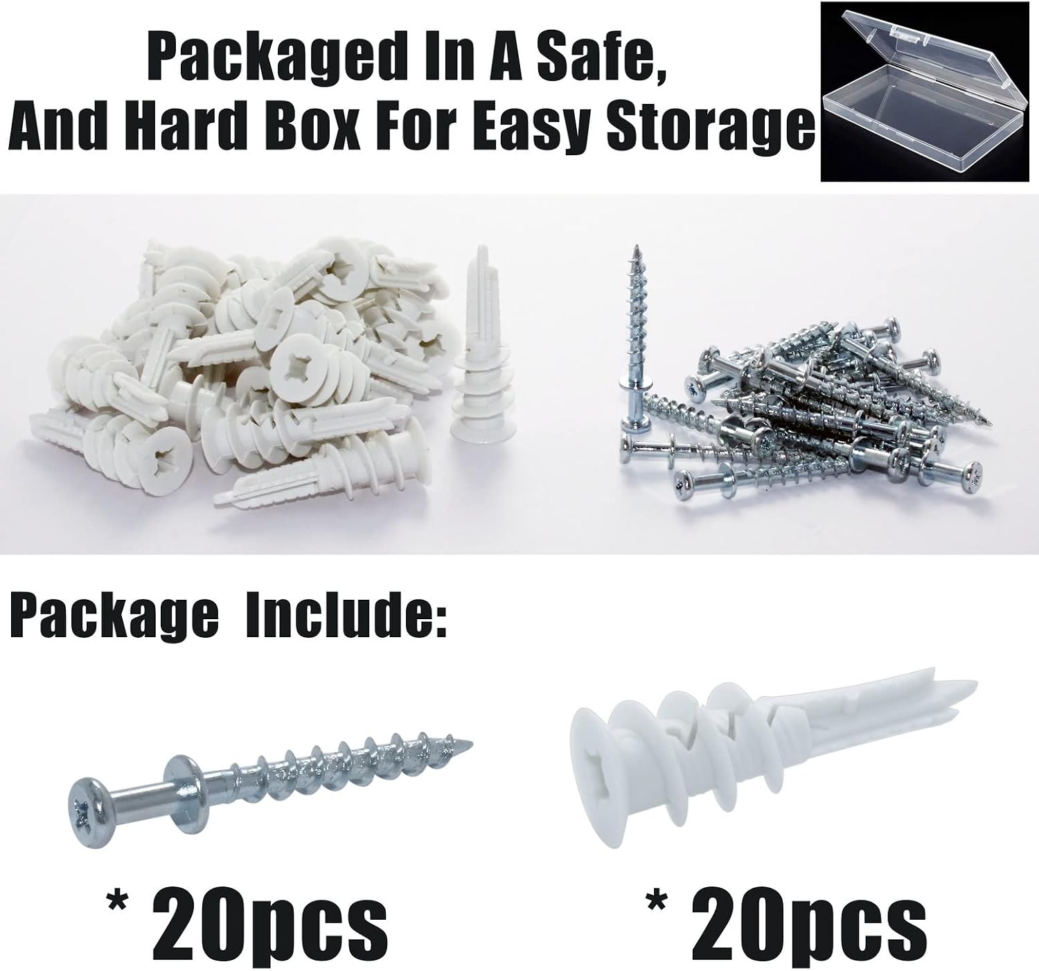 Picture Hanger Set 40 Pack- 20 Bear Claw Double-Headed Hanging Screws - Image 7
