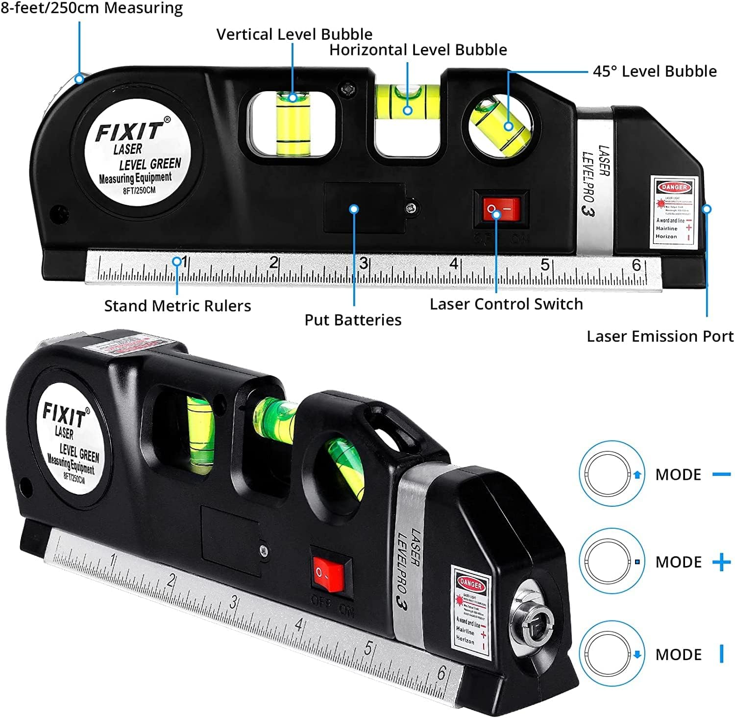 Laser Level Line Tool, Multipurpose Laser Level Kit Standard Cross Line Laser - Image 3