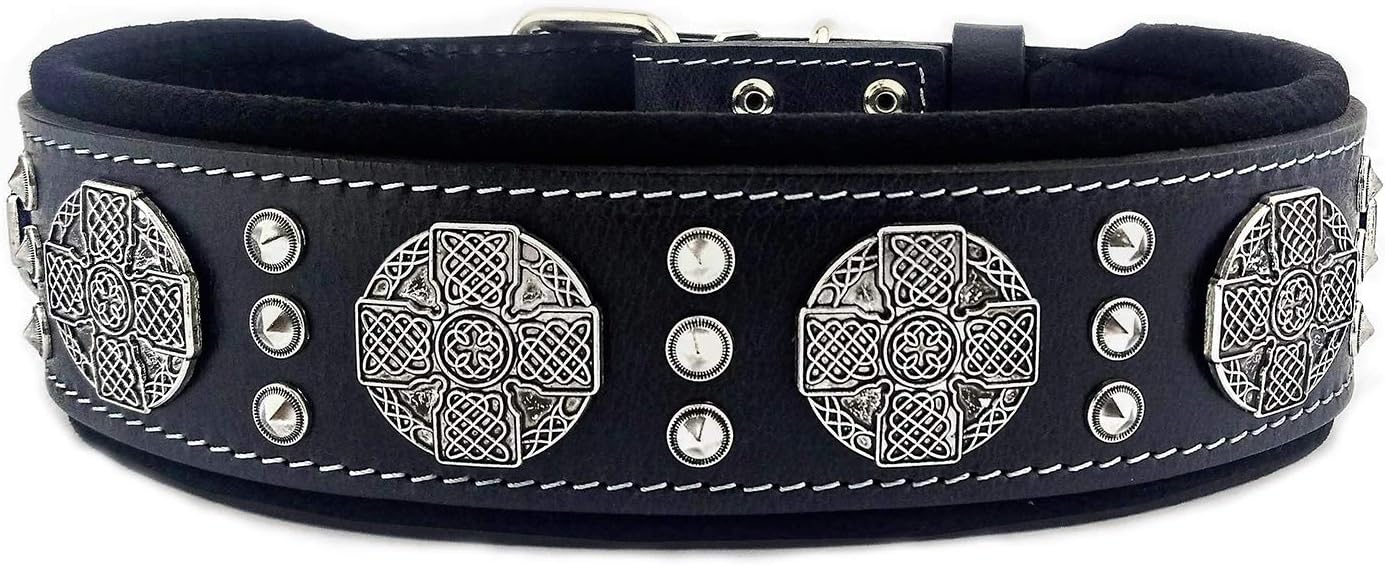 genuine leather dog collar, Large breeds, cane corso, Rottweiler, Boxer
