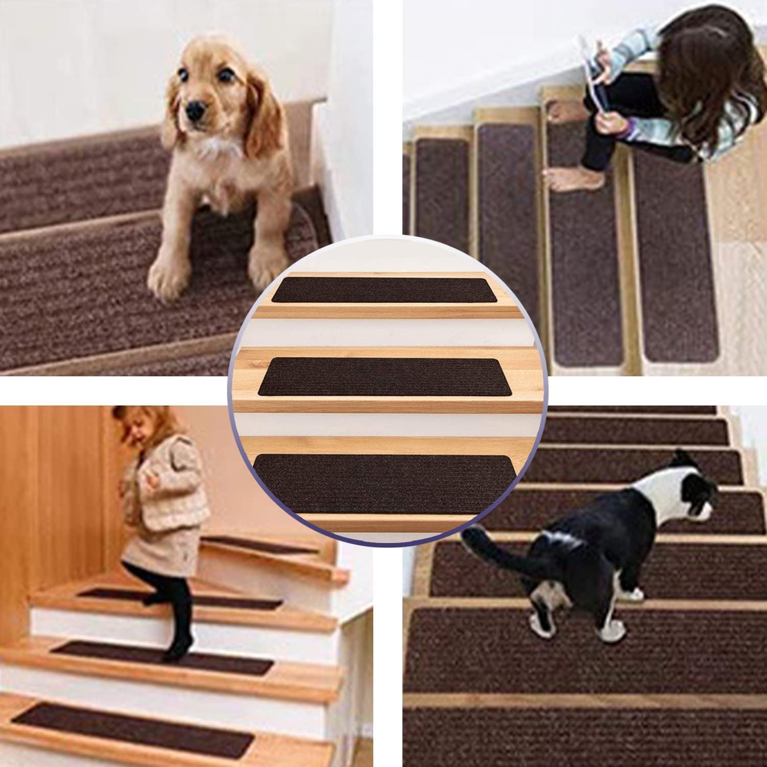 Non-Slip Stair Treads for Wooden Steps,8" X 30" (15-Pack), Pre-Applied Adhesive - Image 7
