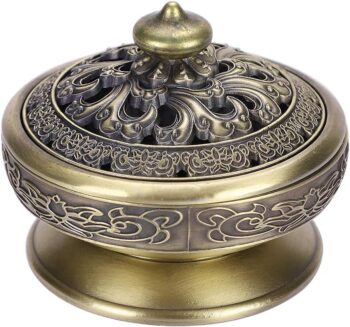 Alloy Censer Burner Incense Lotus Buddha Incense Burner Holder - ‎Charcoal