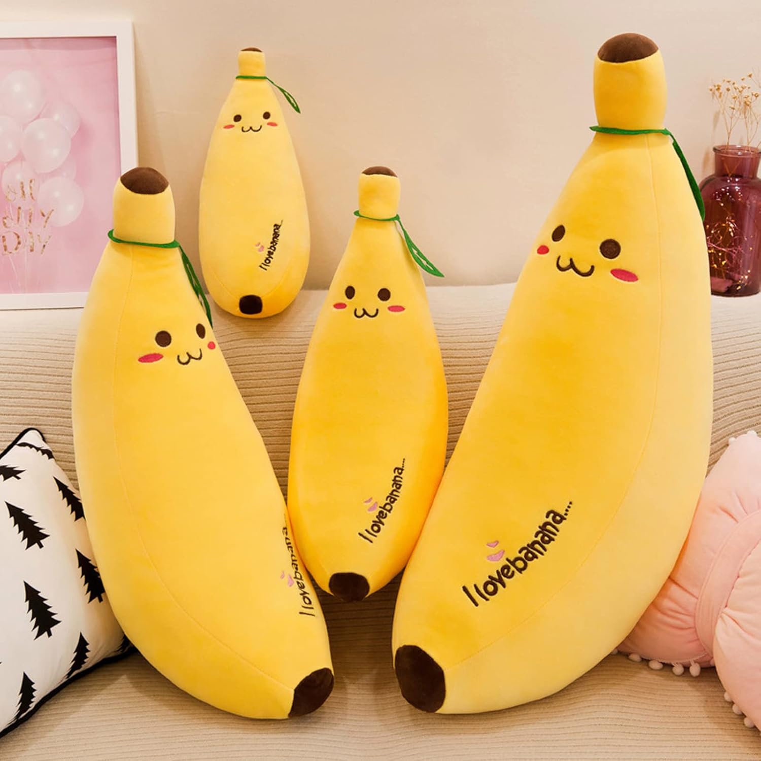 19.7Inch Soft Stuffed Banana Plush Pillow, Plushie Banana Hugging Pillow - Image 5