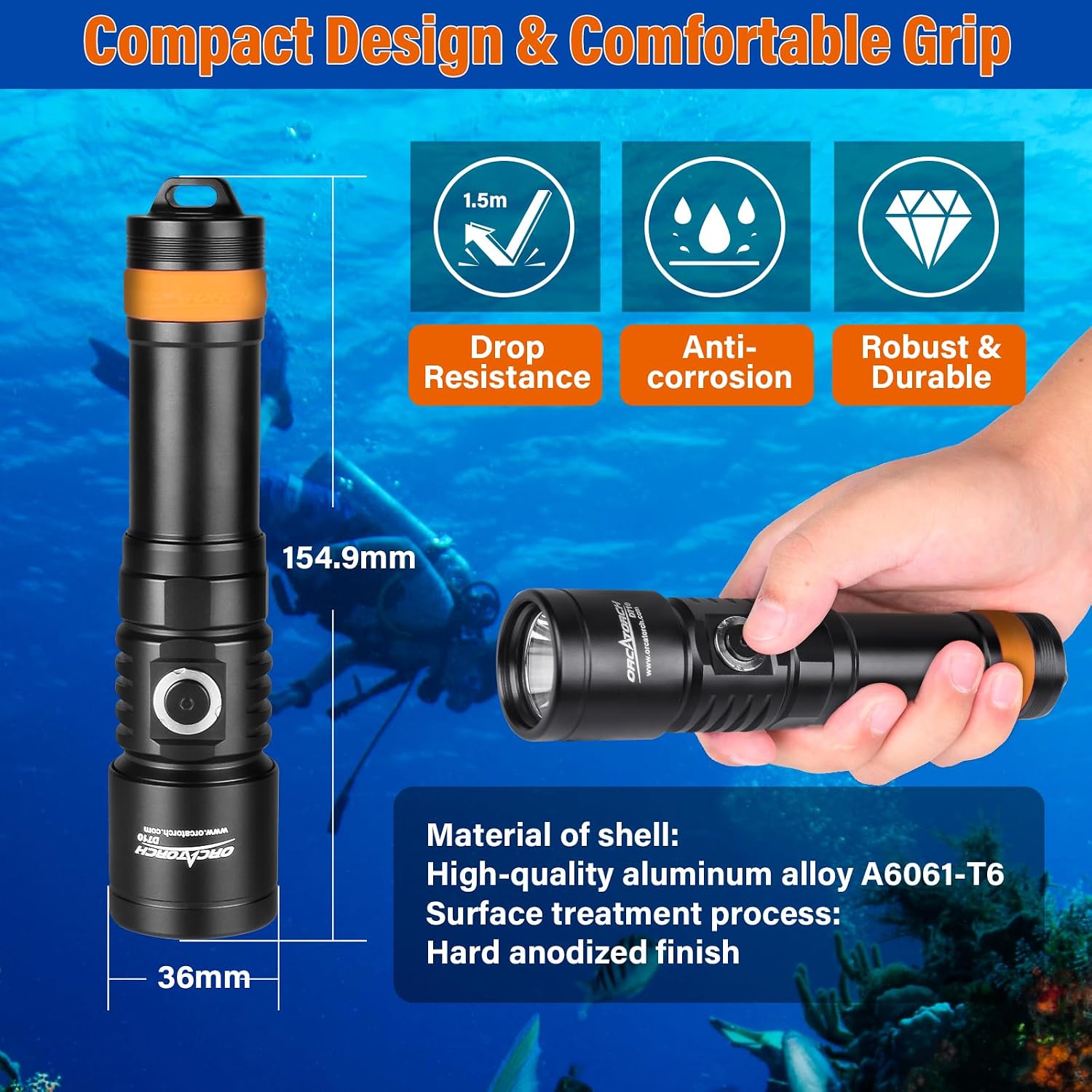 Scuba Diving Light, 3000 Lumens Super Bright Underwater - Image 5