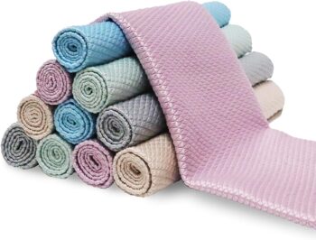 Fish Scale Microfiber Polishing Cleaning Cloth Reusable Microfiber Towels, Lint