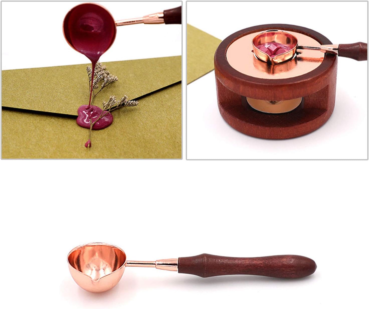 Wax Seal Kit, 744Pcs Octagon Sealing Wax Beads w/ Melting Furnace, Tree of Life - Image 3