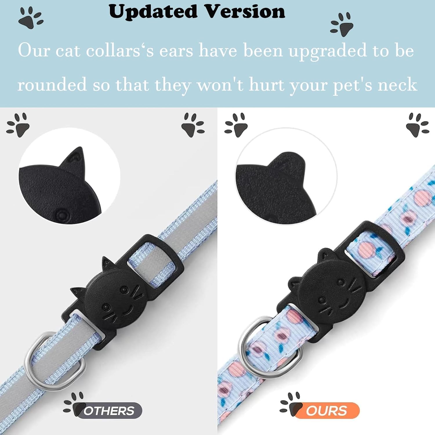 Cat Collars,7 Pack Cat Collar with Bells,Safety Breakaway Cat Collars Adjustable - Image 3