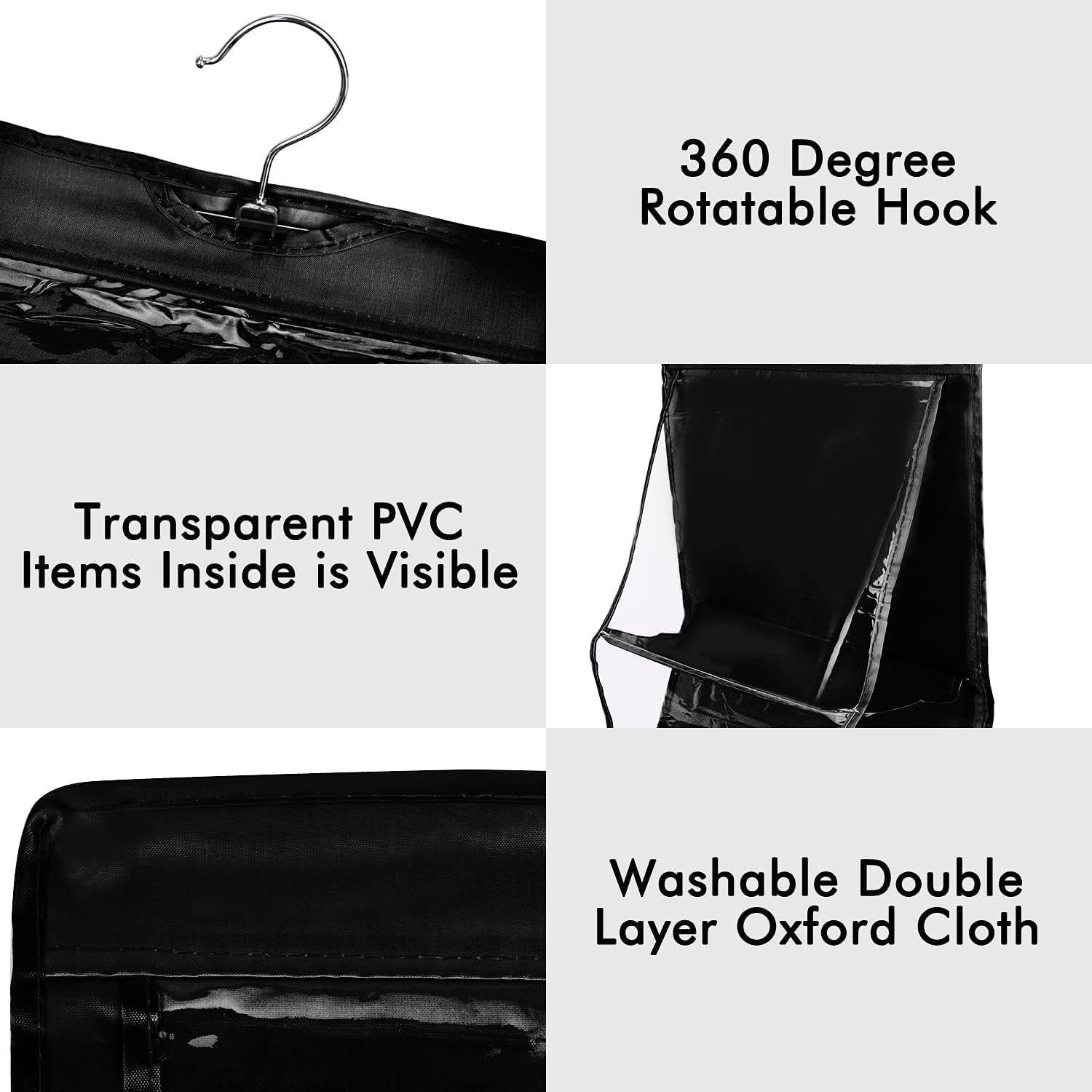 Handbag Hanging Organizer, 8 Pocket Hanging Purse Organizer Handbag Storage - Image 4
