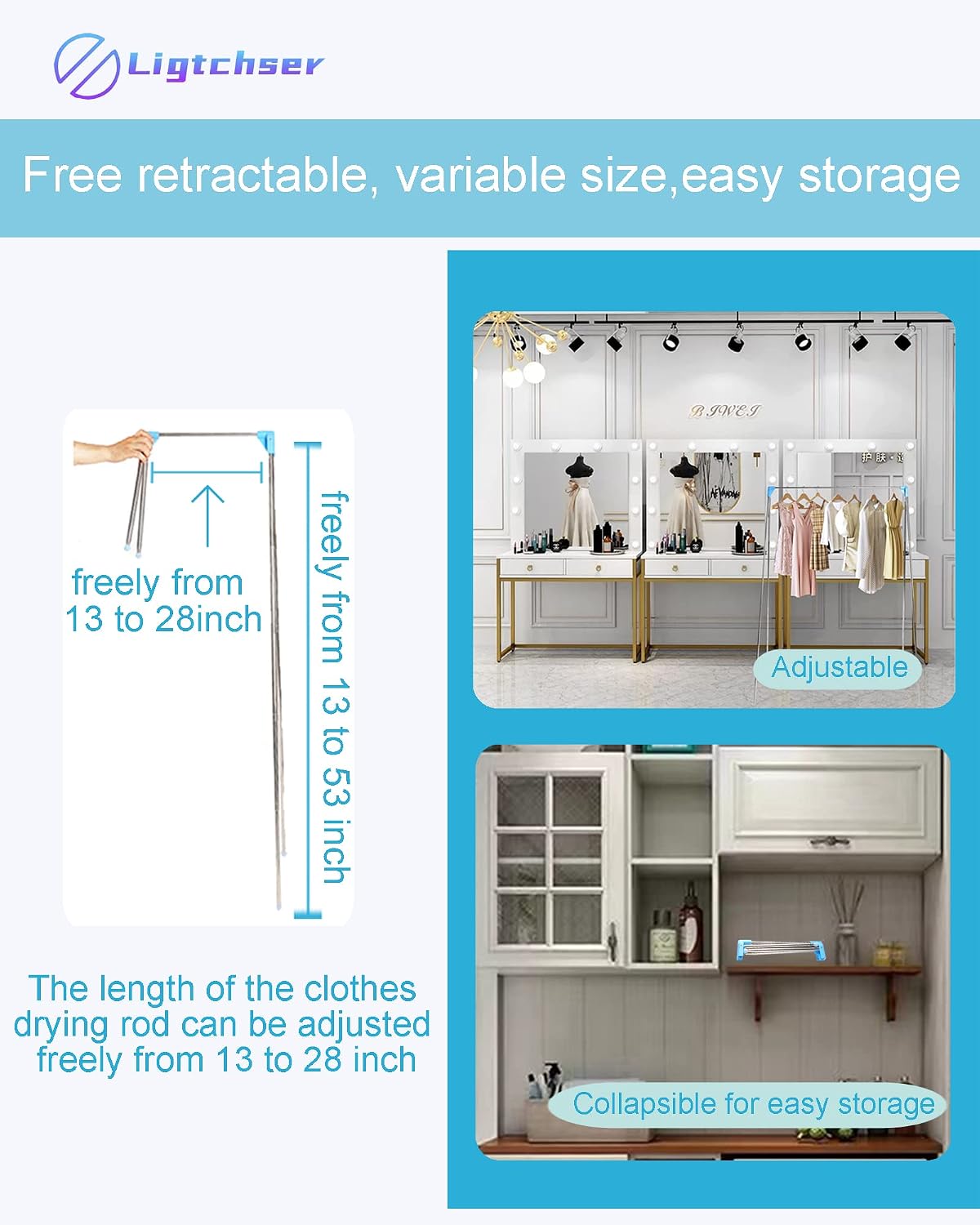 Portable Travel Garment Rack,Folding Clothes Rack for Dance,Travel,Camping - Image 3