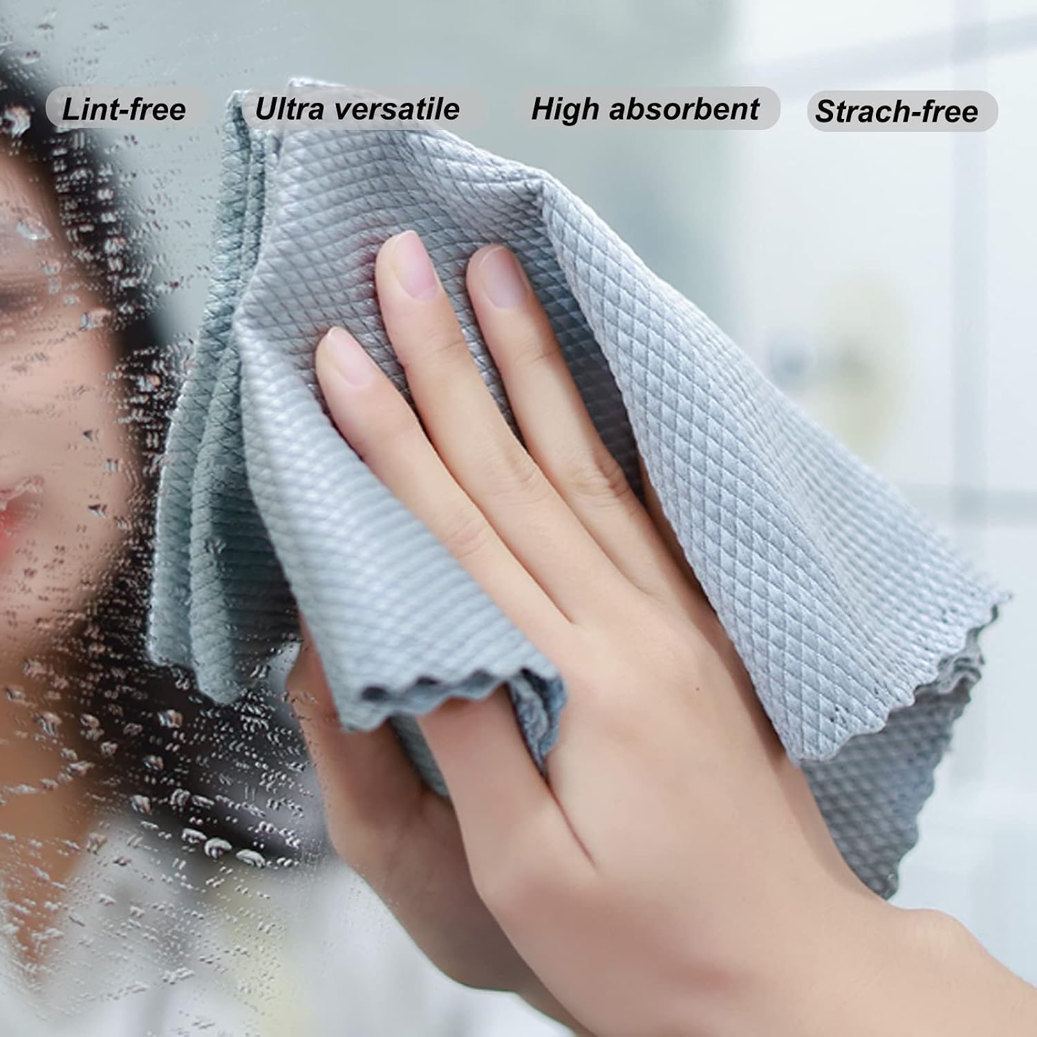 10PCS Fish Scale Microfiber Polishing Cleaning Cloth,Nanoscale Glasses Cleaning - Image 9