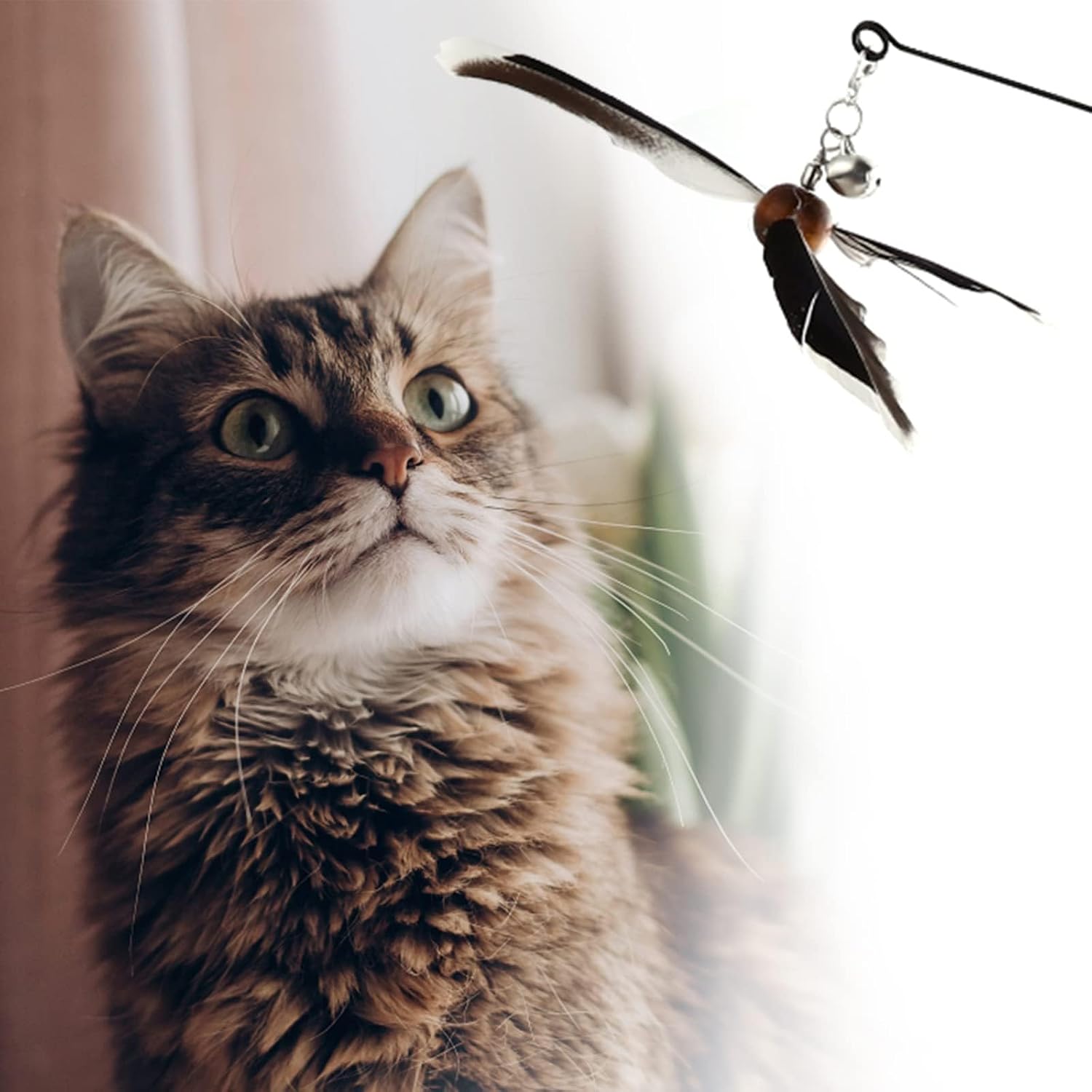 Cat Wand Toys, Interactive Cat Toys with 3 Feather Refills, Cat Feather - Image 5