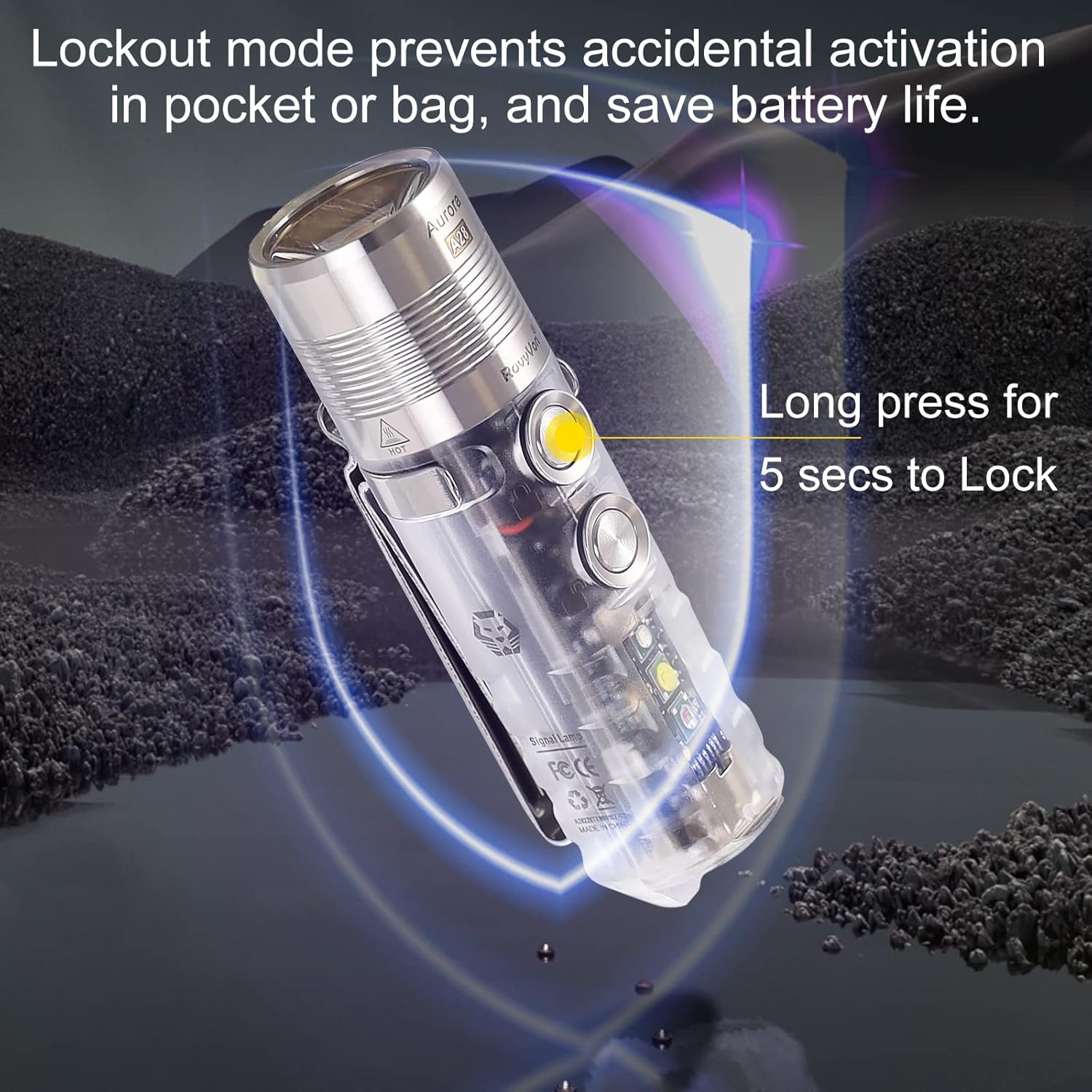 USB-C EDC Flashlight, 6500K Cool White Max 1000 Lumen, 850mAh Rechargeable - Image 4