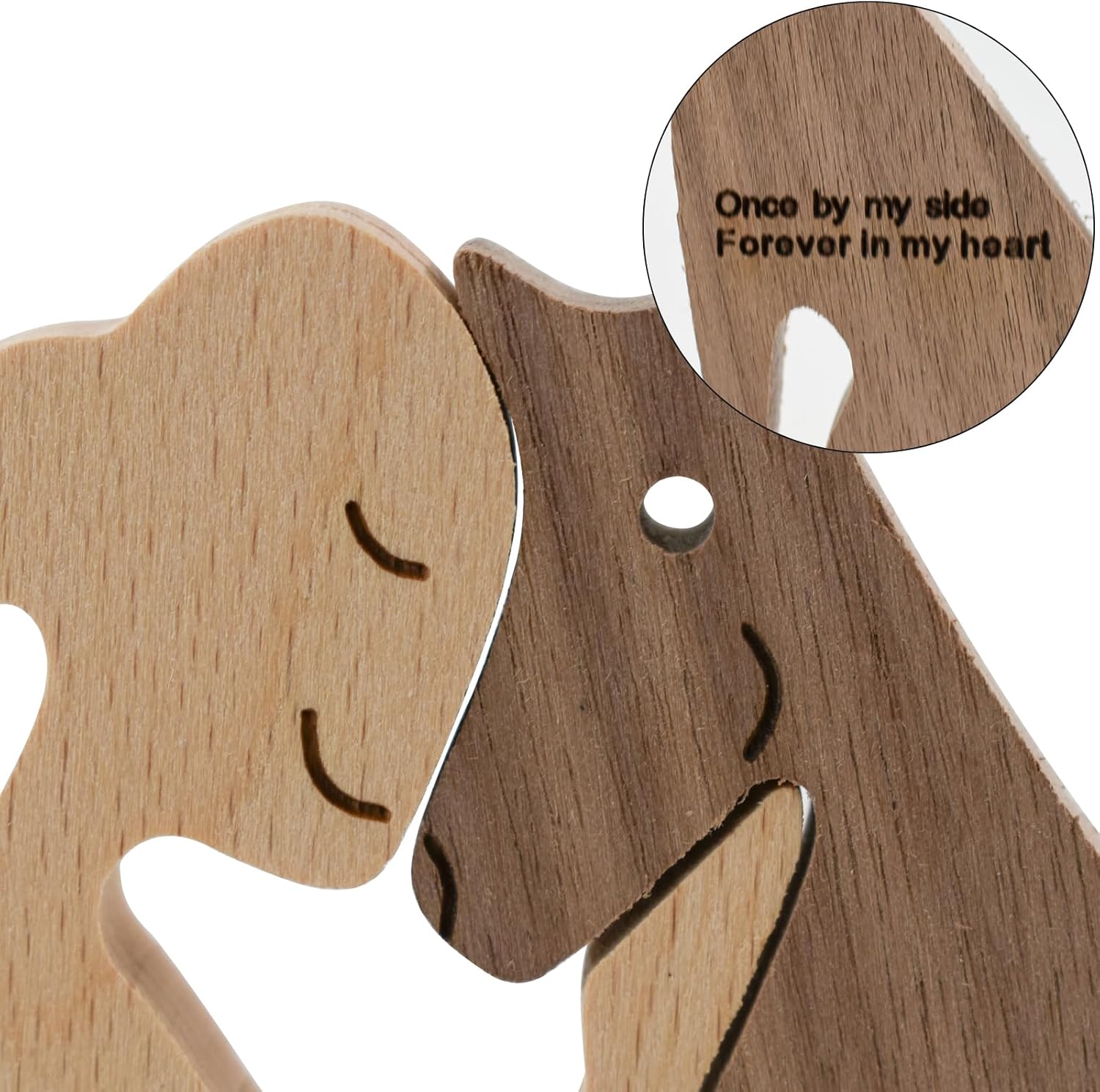 Wooden Dog Figurines Dog Statue Wooden Sculptures Handmade Accents Crafts Wooden - Image 3