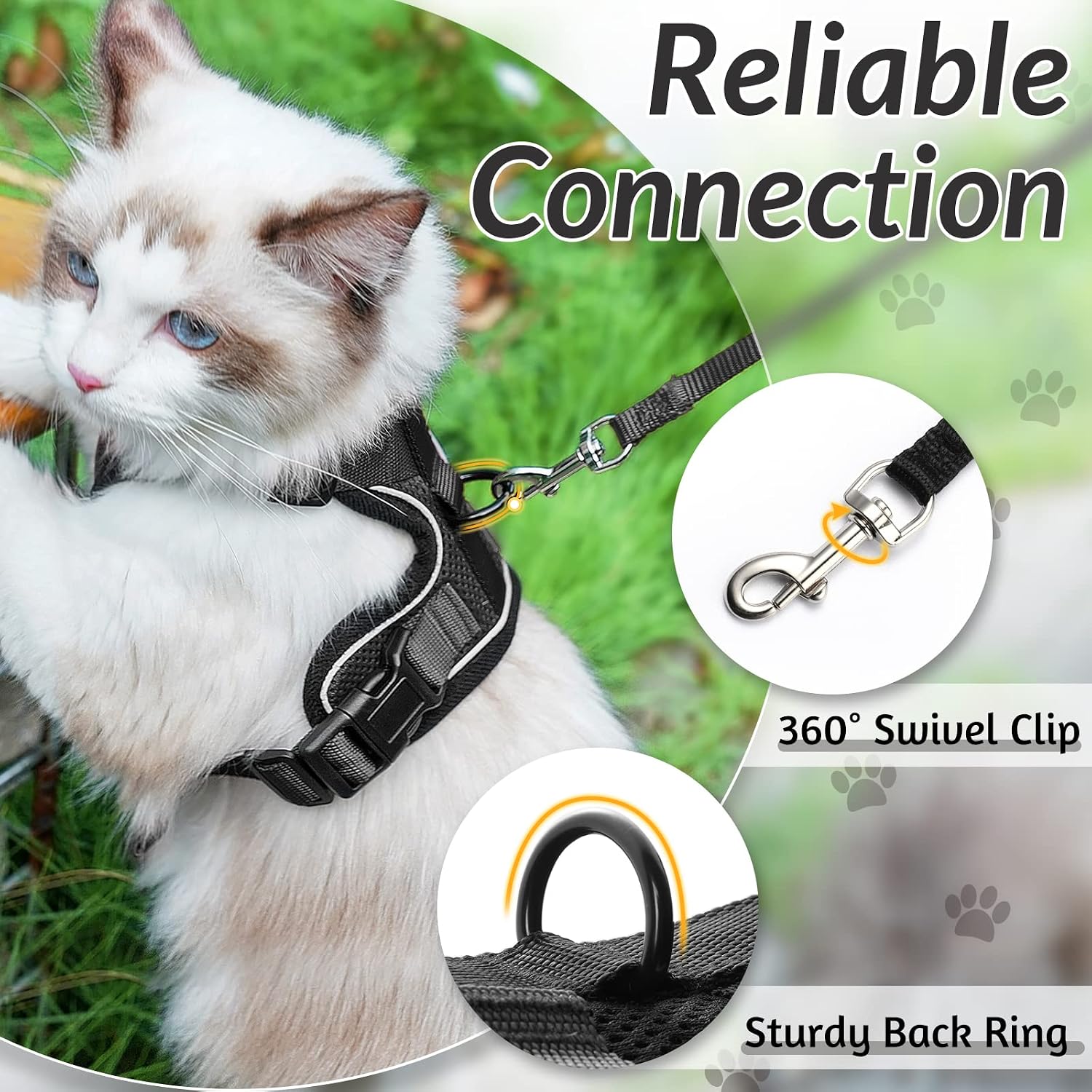 Cat Harness and Leash for Walking, Escape Proof Soft Adjustable Vest Harnesses - Image 7