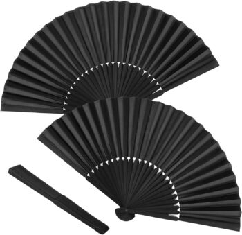 3 pieces Fabric bamboo folding fan Hand-held, Chinese Retro retro fabric fan