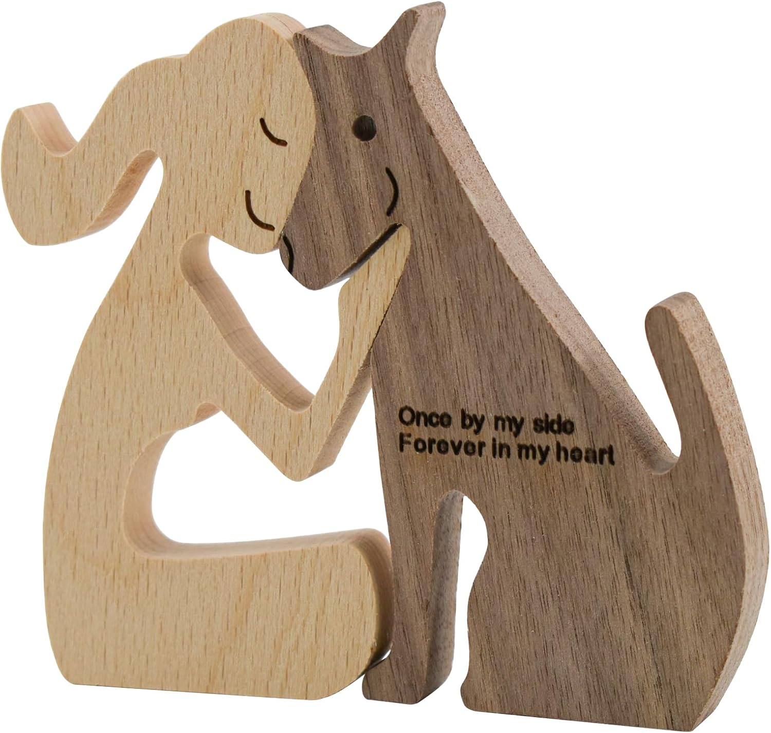 Wooden Dog Figurines Dog Statue Wooden Sculptures Handmade Accents Crafts Wooden
