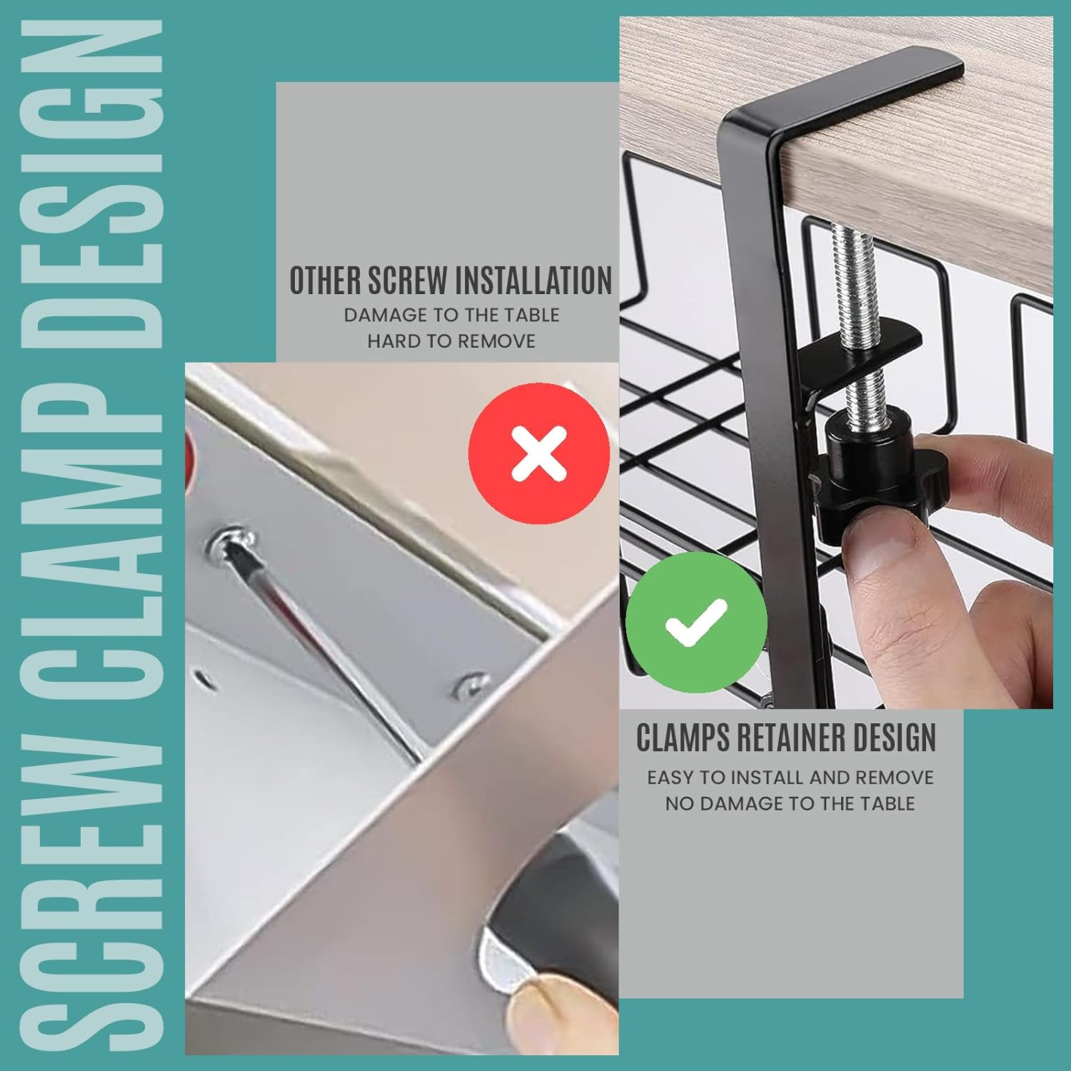 Under Desk Cable Management Tray | No Drill Under Desk Cord Holder - Image 8