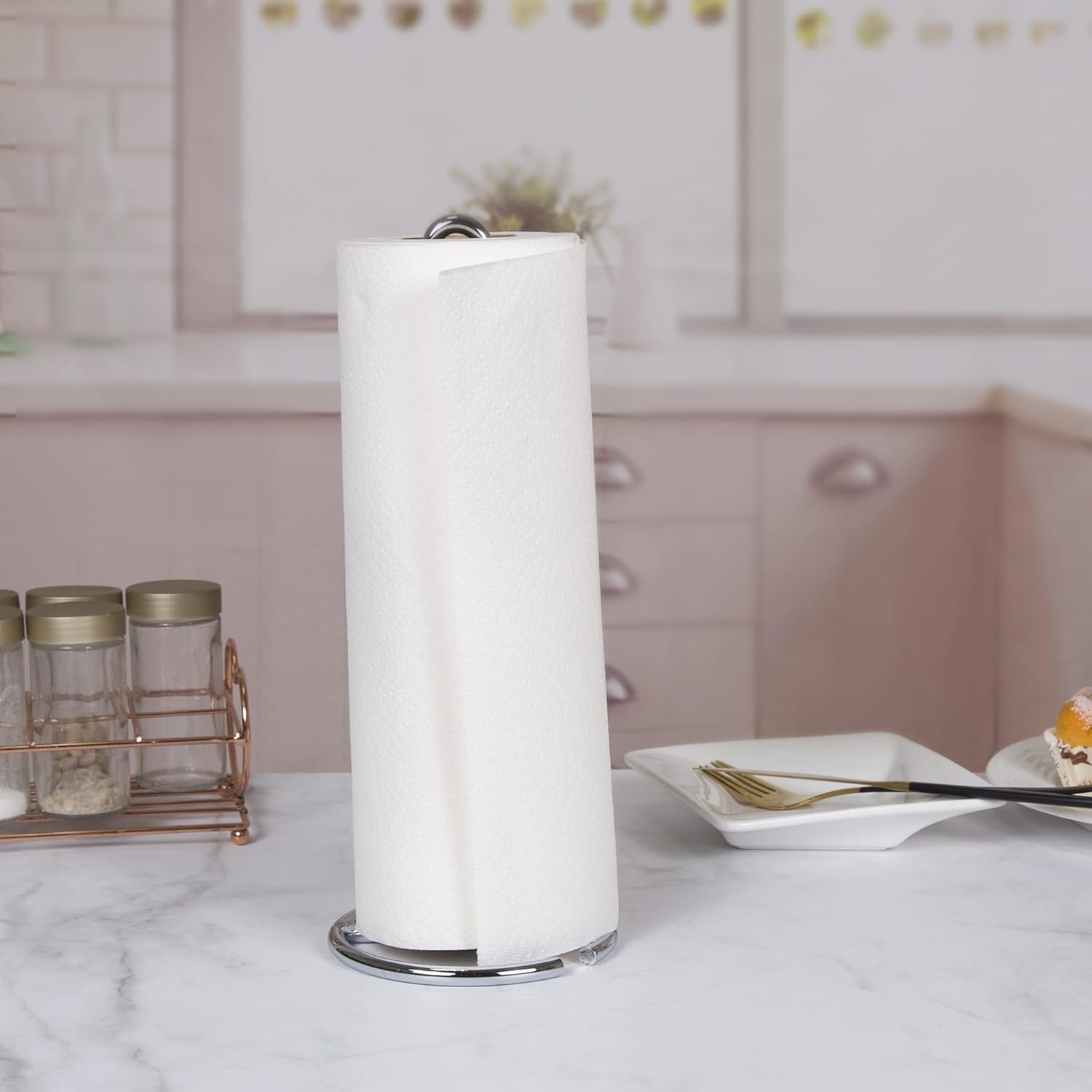 Heavy Duty Metal Paper Towel Holder Kitchen Towel Stand for Kitchen Countertop - Image 4