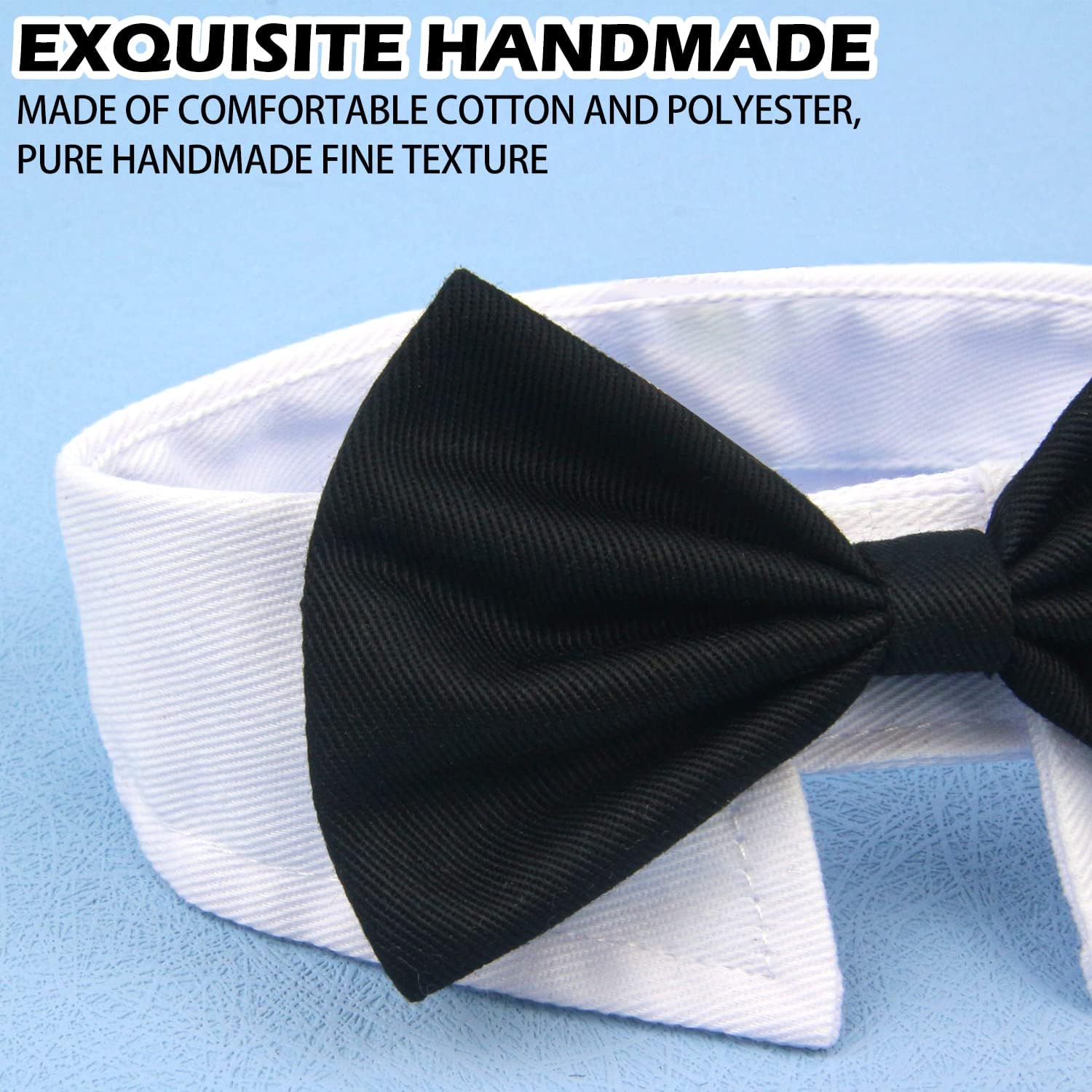 Bow Tie Pets Dog Cat Adjustable Formal Collar Neck Tie Tuxedo (Black-S) - Image 3
