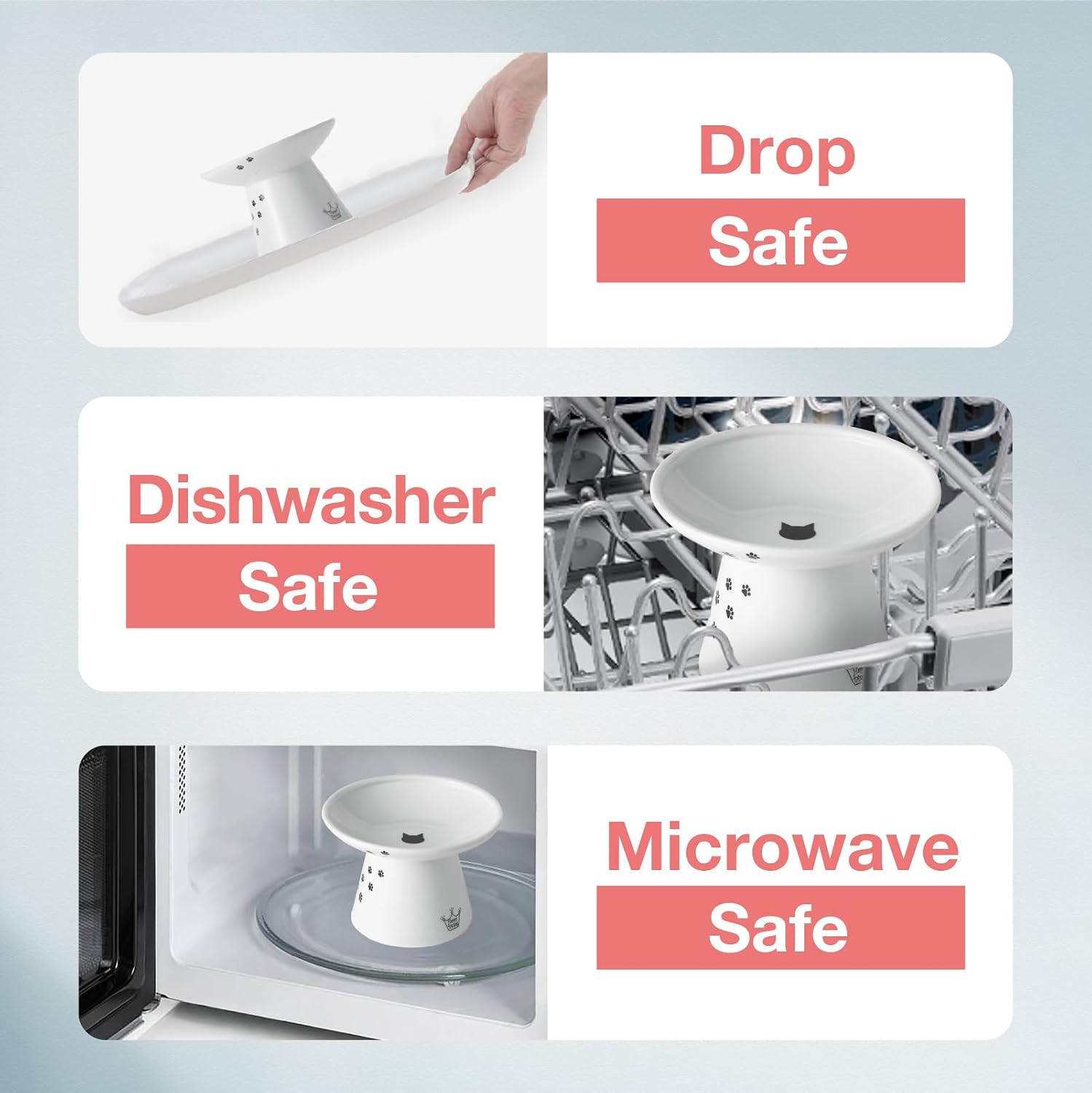 Raised Cat Food Bowl, Stress Free, Backflow Prevention, Dishwasher and Microwave - Image 5