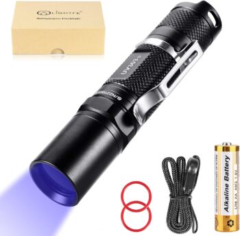 Blacklight 365nm UV Flashlight with High Power output, Pure Beam for UV Glue