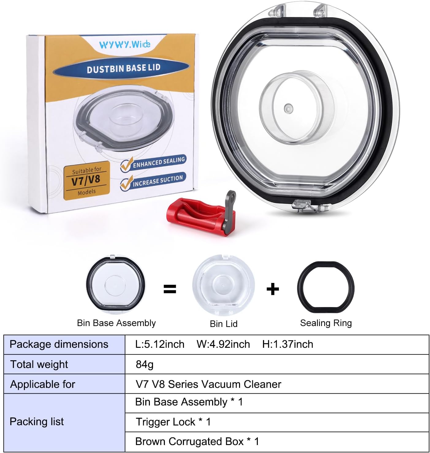 V7 V8 Dust Bin Lid Compatible with Dyson V7 V8 Vacuum Cleaner Replacements - Image 2