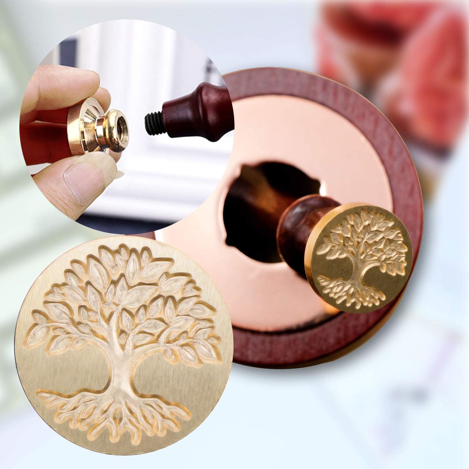 Wax Seal Kit, 744Pcs Octagon Sealing Wax Beads w/ Melting Furnace, Tree of Life - Image 4