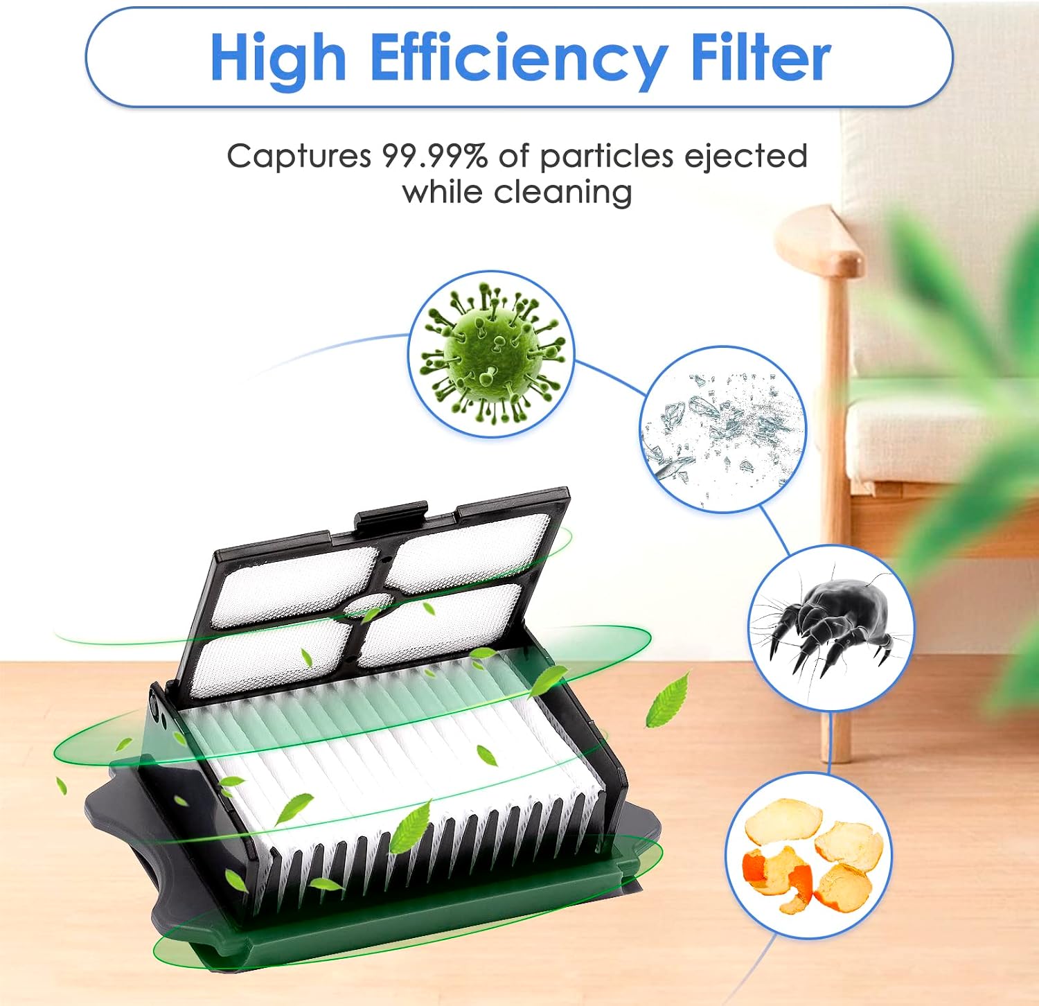(5 Pieces) HEPA Filters Compatible with Tineco iFloor 3/ Floor One S3/ Floor One - Image 2