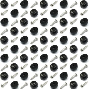 Cutting Board Feet with Stainless Screws, Black Round Non Slip Rubber Feet
