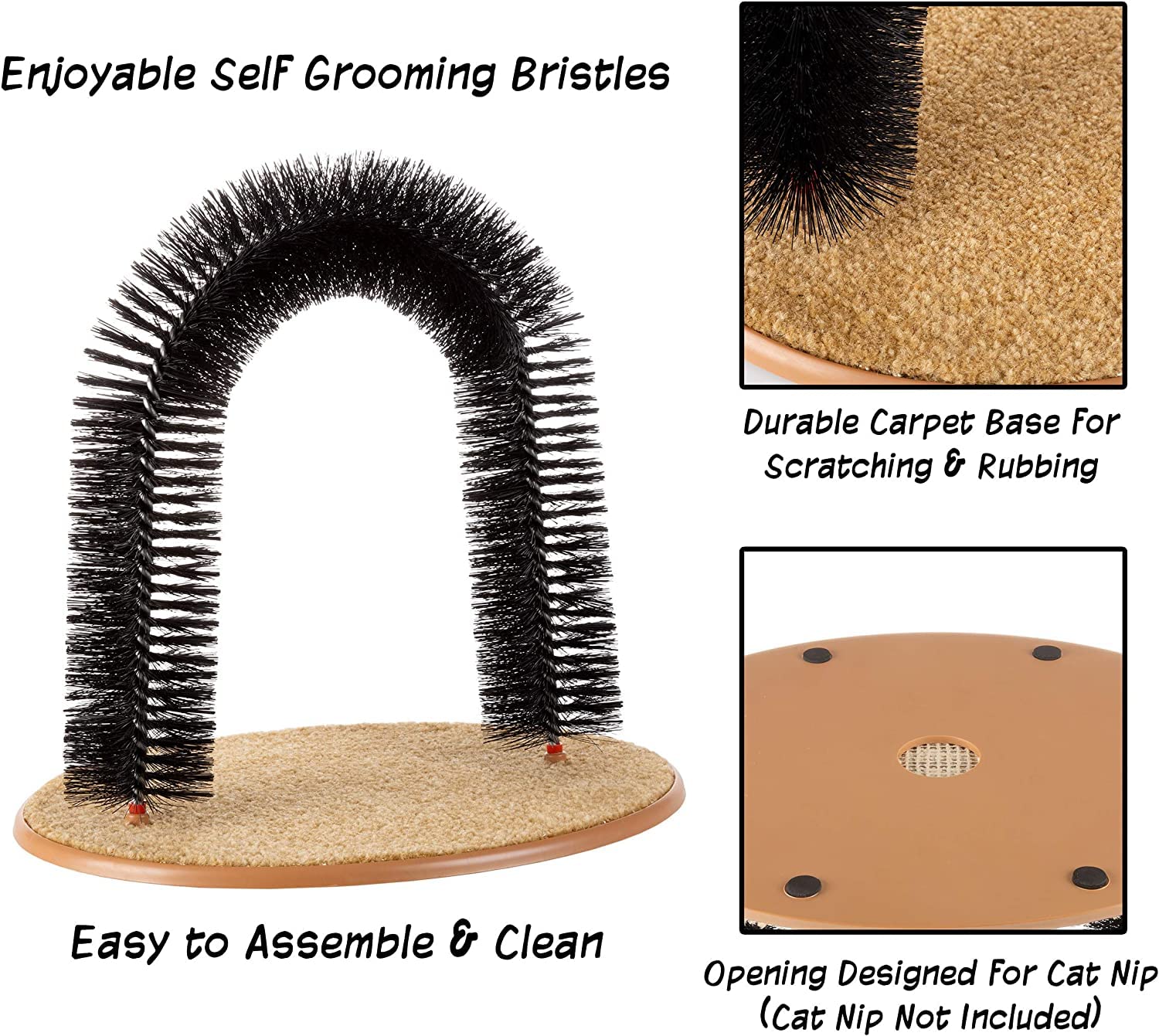 Self Grooming Cat Arch, Cat Scratcher Toys, Cat Brush for Grooming with Cat - Image 3
