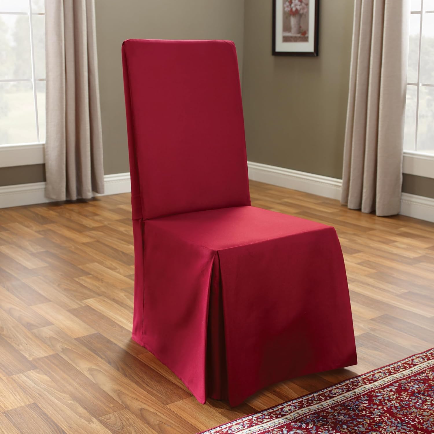 Long Dining Chair Slipcover - Cotton Duck - Up to 42 Inches Tall