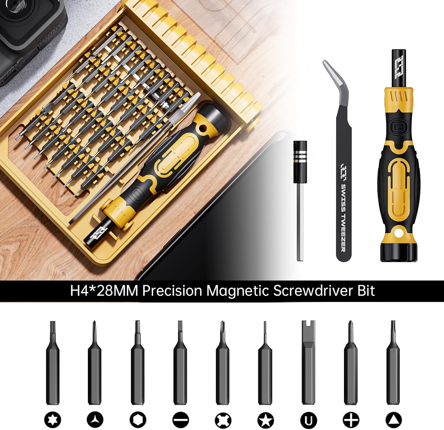 Mini Precision Screwdriver Set, 33 in1 T6 Torx Screwdriver Set Magnetic Driver - Image 4