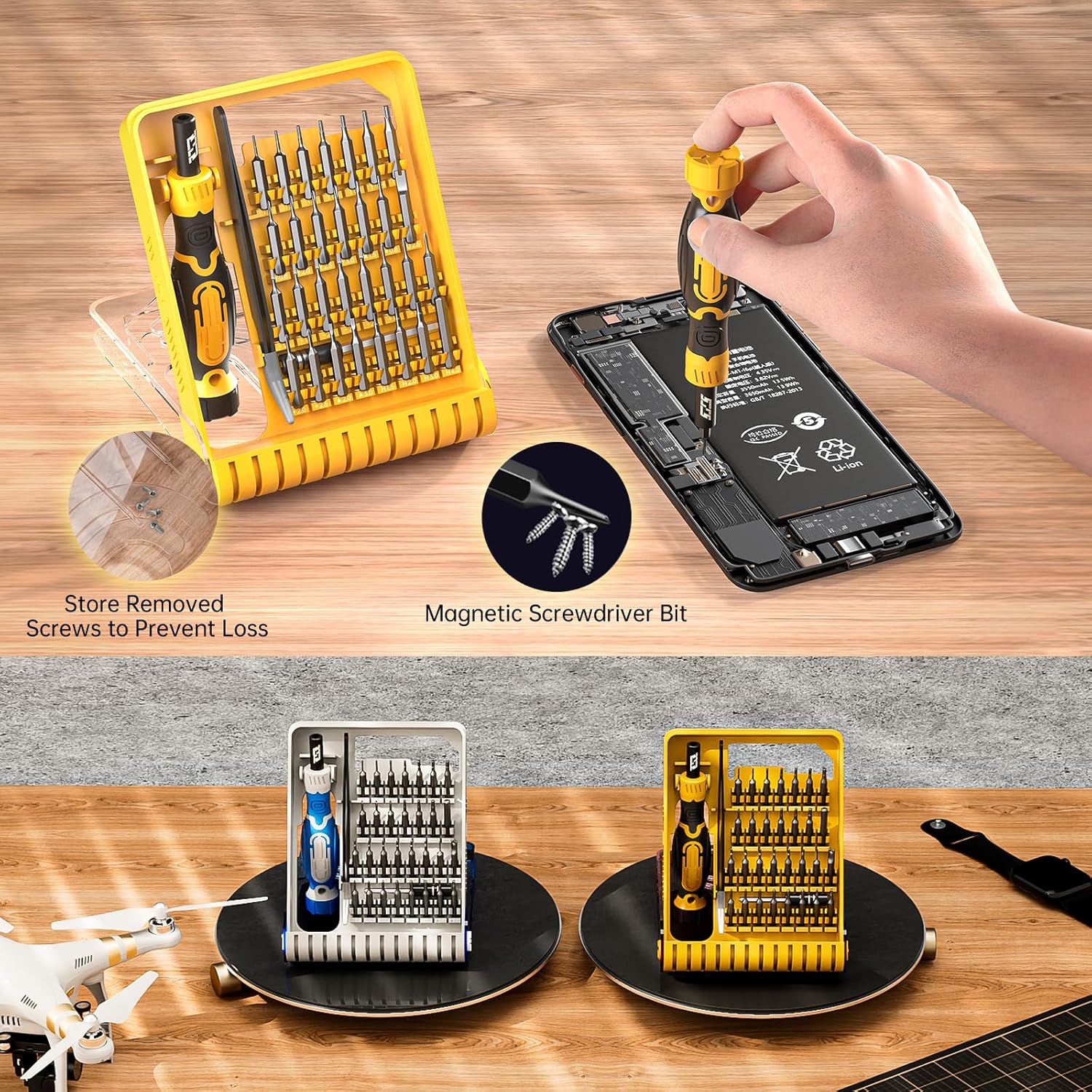 Mini Precision Screwdriver Set, 33 in1 T6 Torx Screwdriver Set Magnetic Driver - Image 6