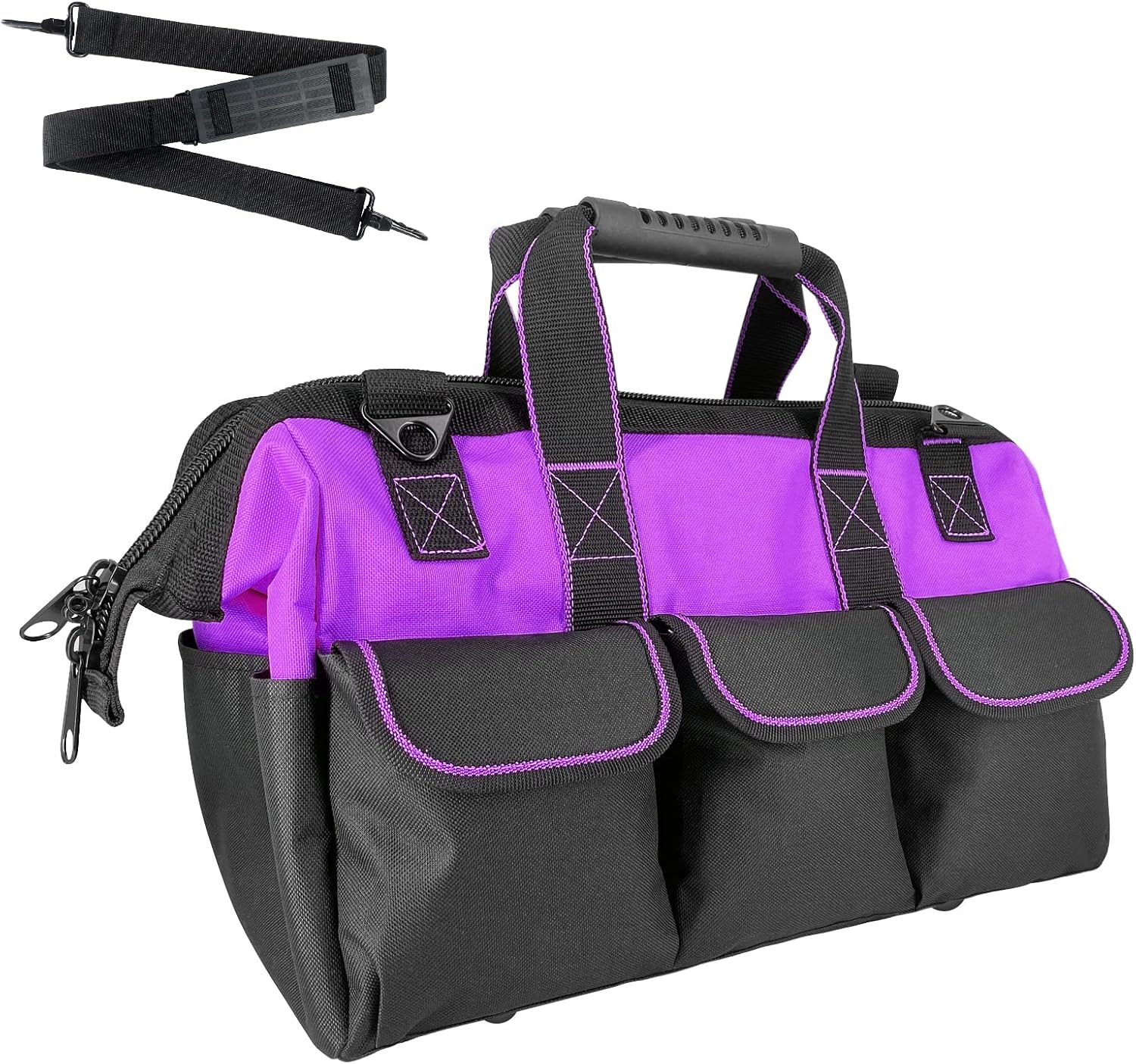 Garden Tools Bag 15inch Wide Mouth Tool Bag with Molded Base for Men - Image 4