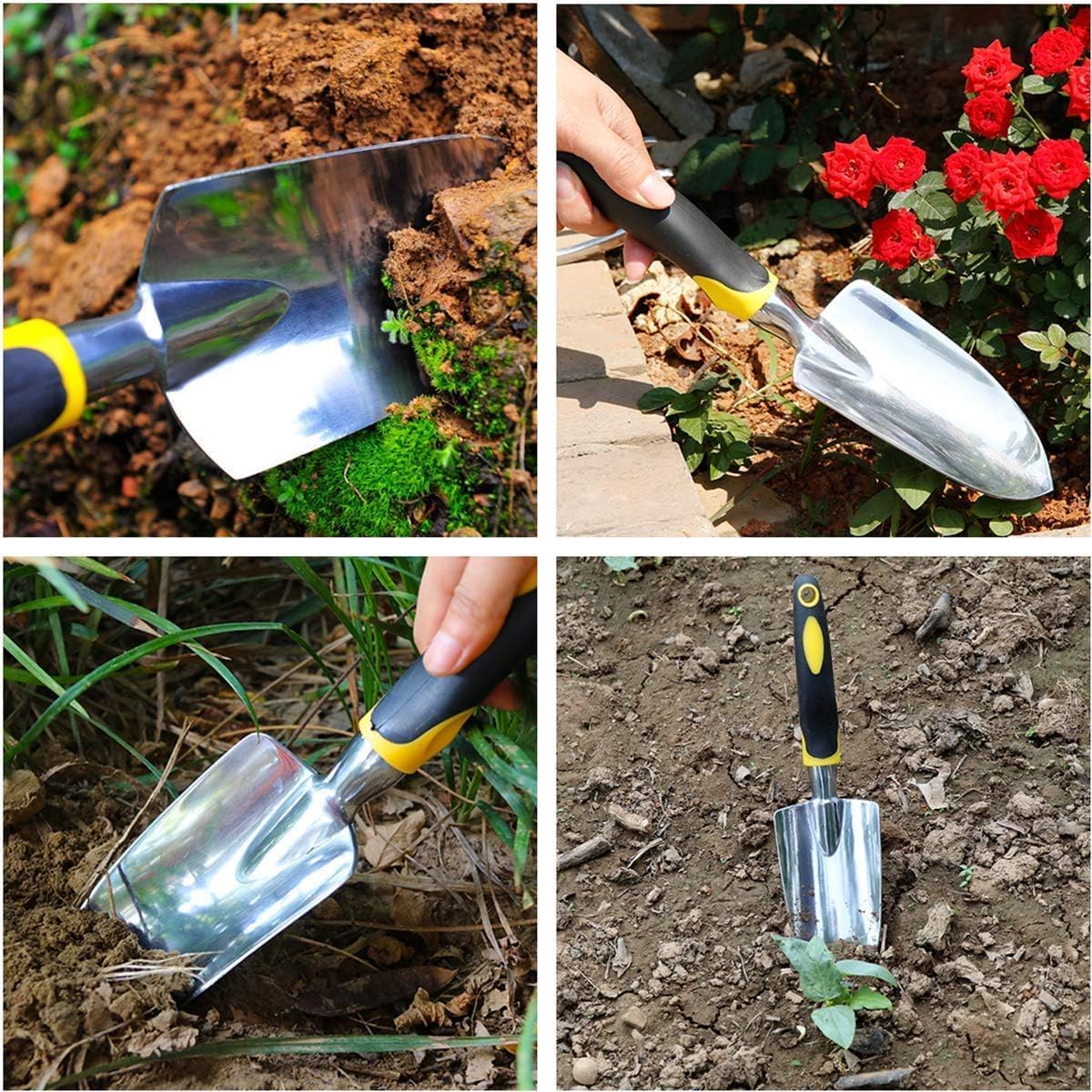 Garden Shovel Trowel, Hand Shovel Soft Rubberized Non-Slip Handle - Image 4