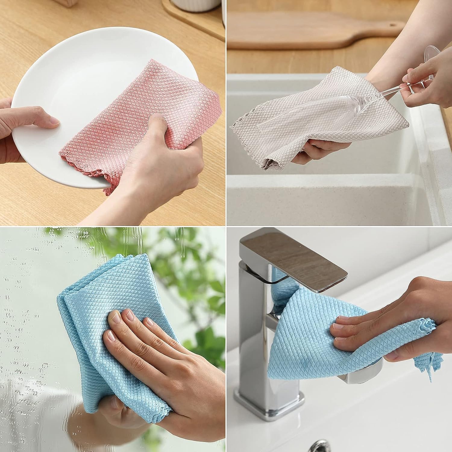 Microfiber Cleaning Cloth,Lint-Free Cleaning Cloth,Window Cleaning - 6pcs - Image 6