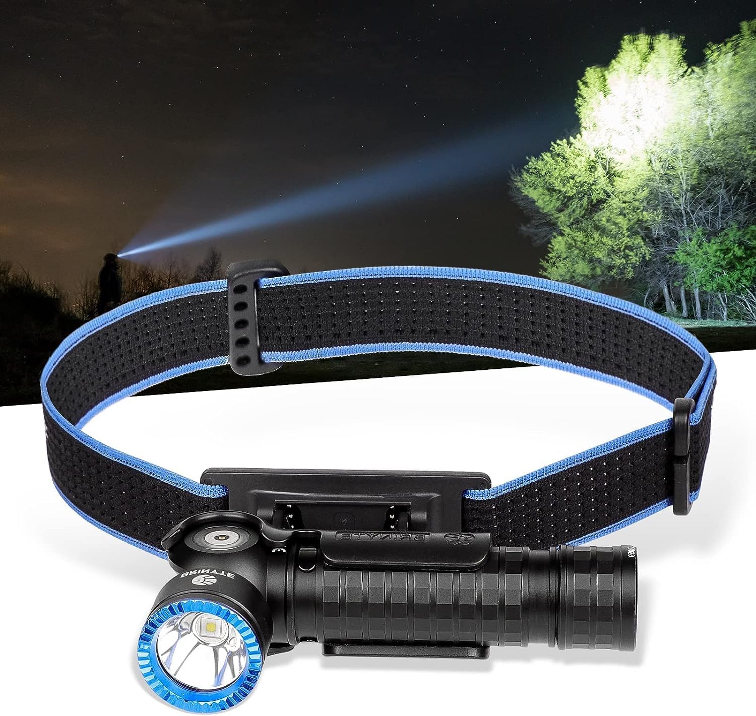 1600 Lumens Rechargeable Headlamp with SFT40 LED, Right Angle IPX6