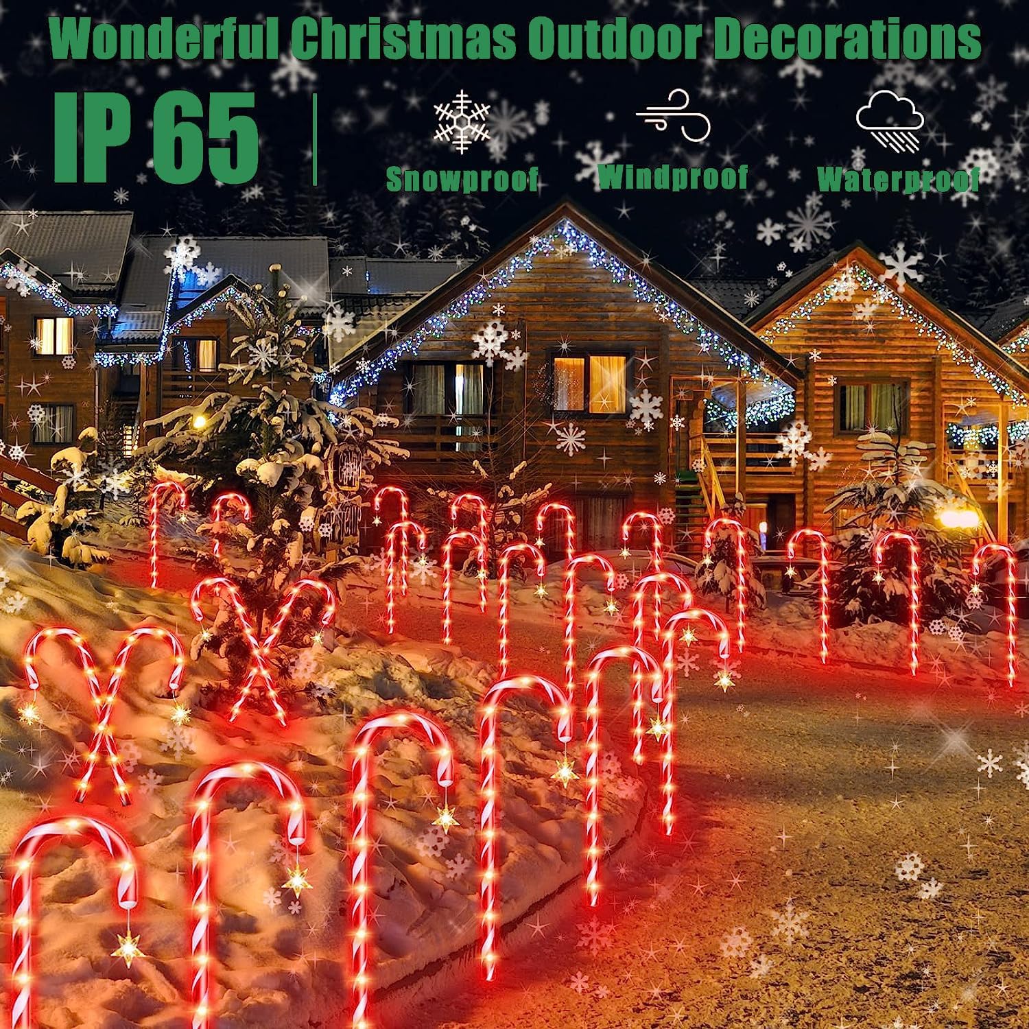 8 Pack Outdoor Christmas Decorations Solar Candy Cane Lights, Solar Christmas - Image 5