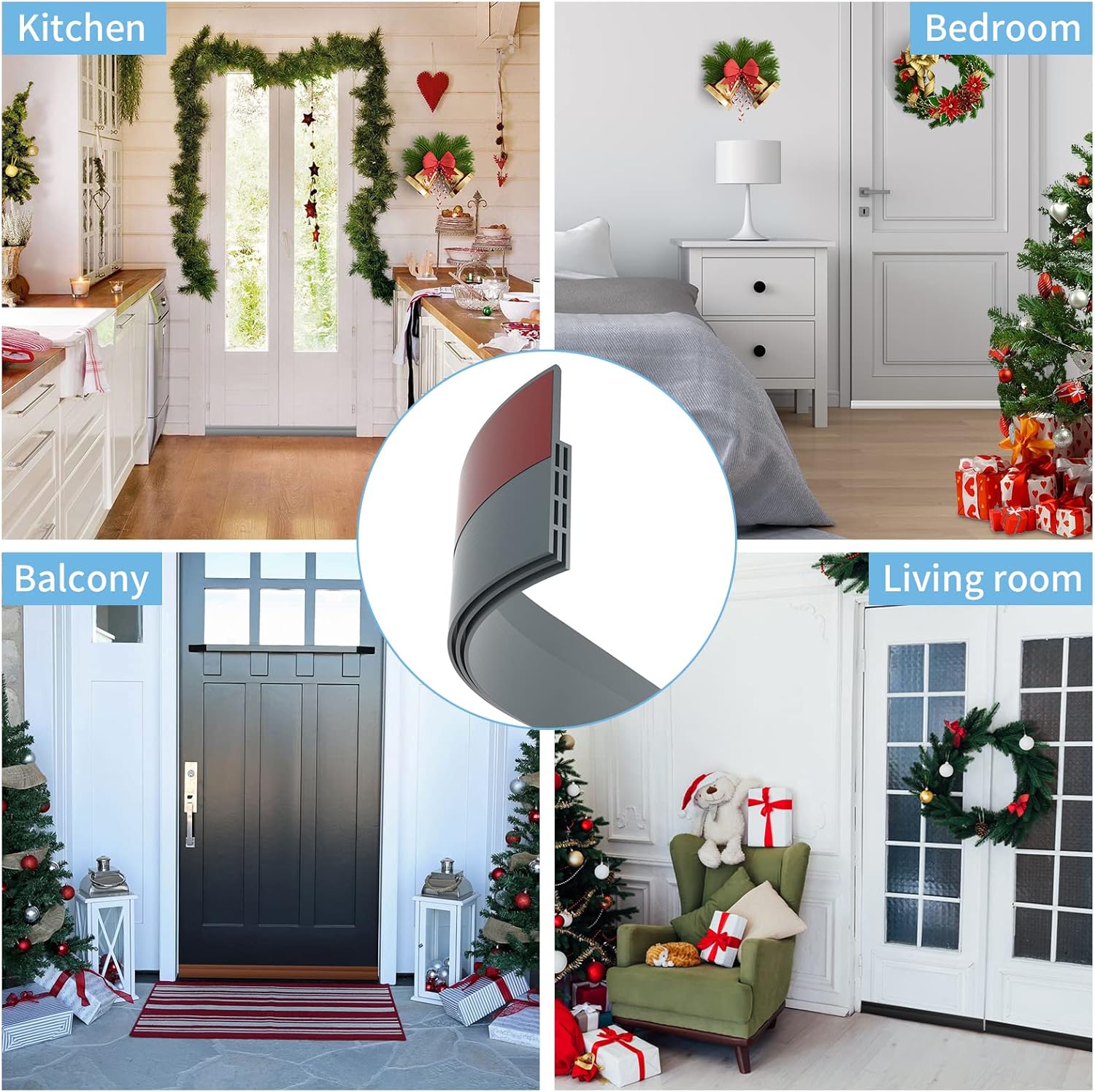 2 Pack Door Draft Stopper, Under Door Draft Blocker, Soundproof Door Sweep - Image 5