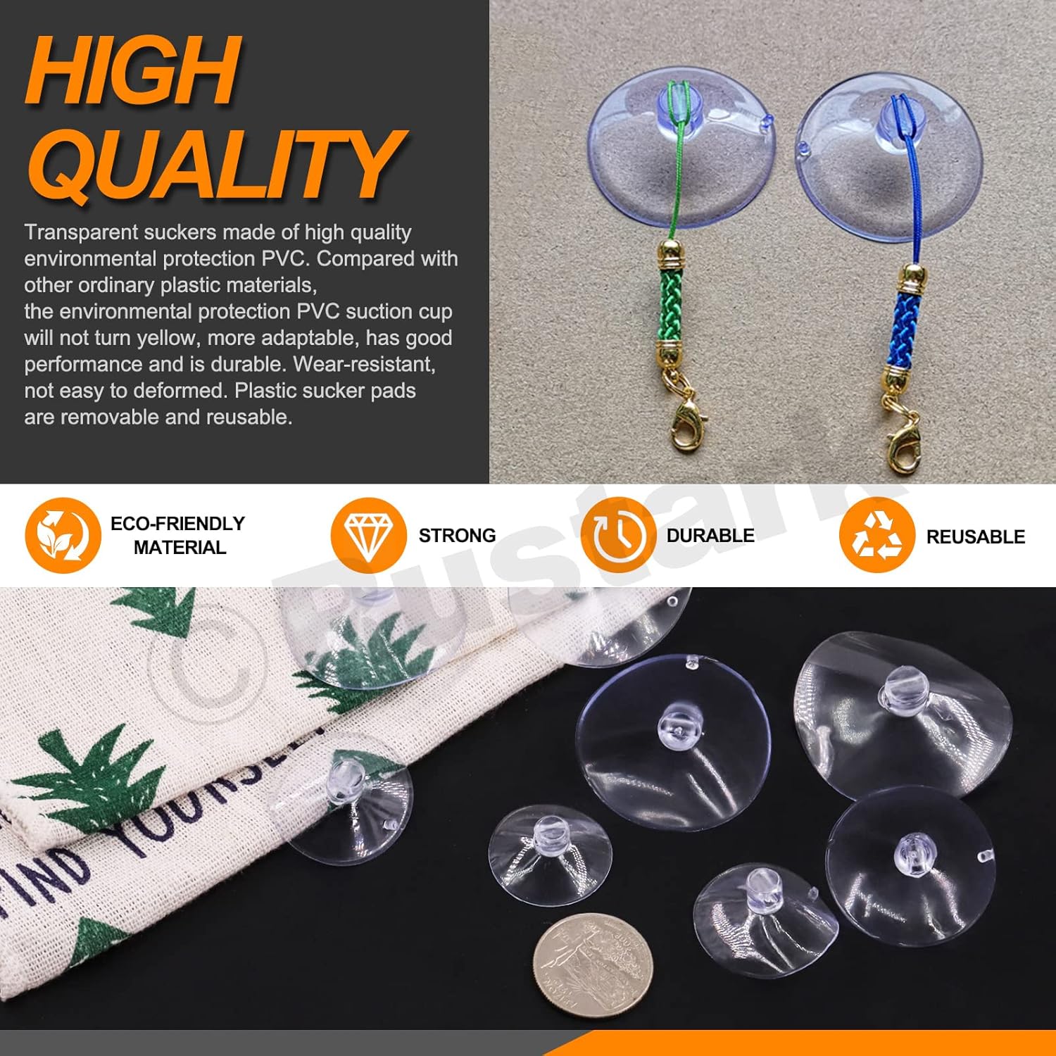 80Pcs 5 Sizes Clear Rubber Suction Cups Set Transparent Anti-Collision Sucker - Image 3